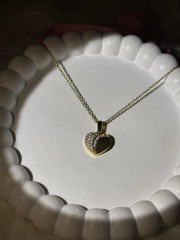 Two Tune Open Heart Necklace  Pendant
