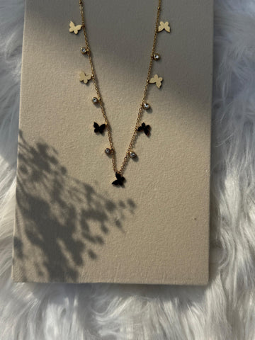 Butterfly and Charm Necklace Pendant