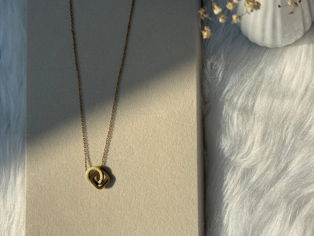 Interlocked Square Necklace Pendant