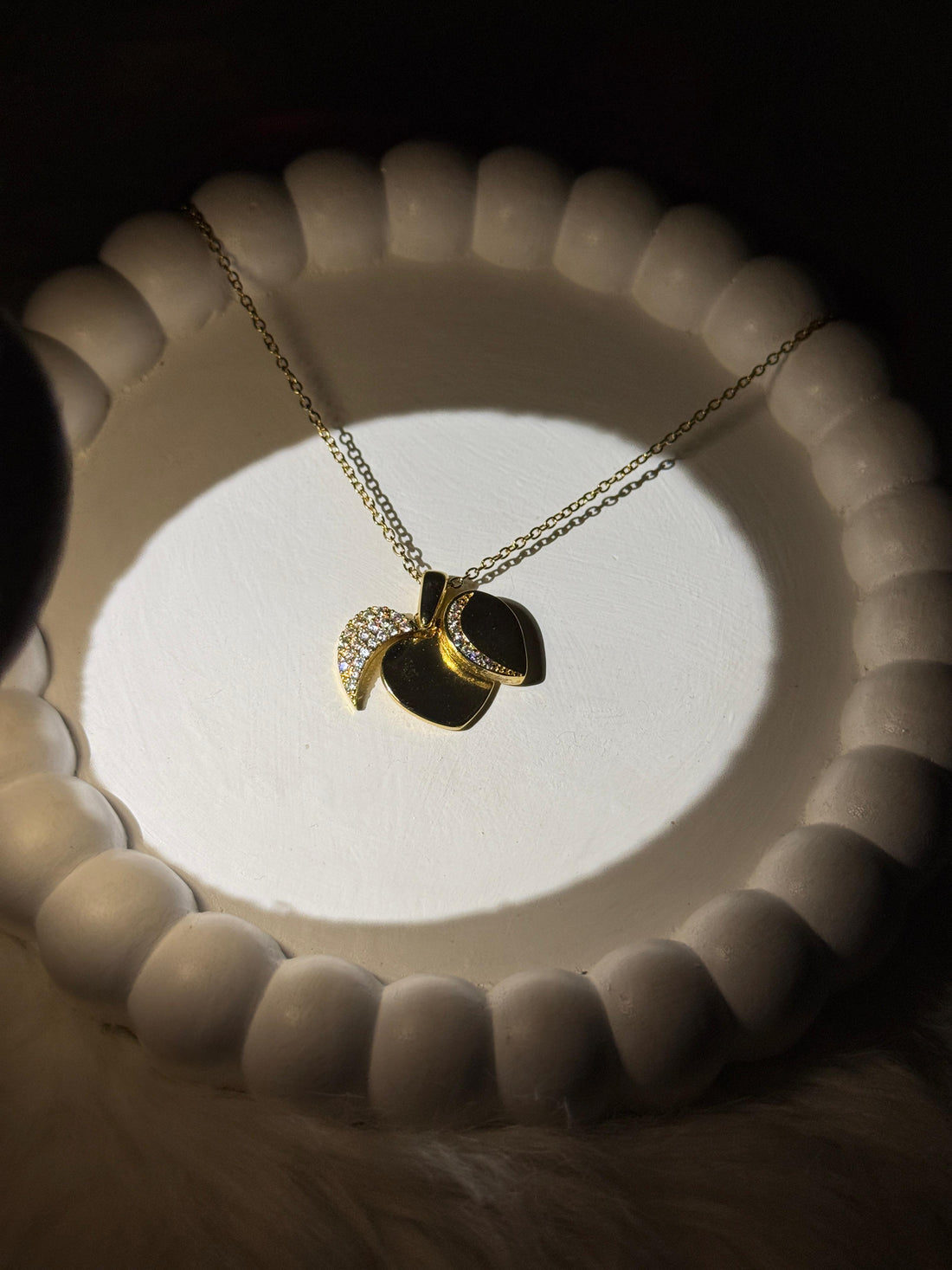Two Tune Open Heart Necklace  Pendant