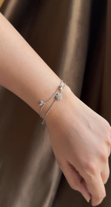 Floral Butterfly Charm Bracelet