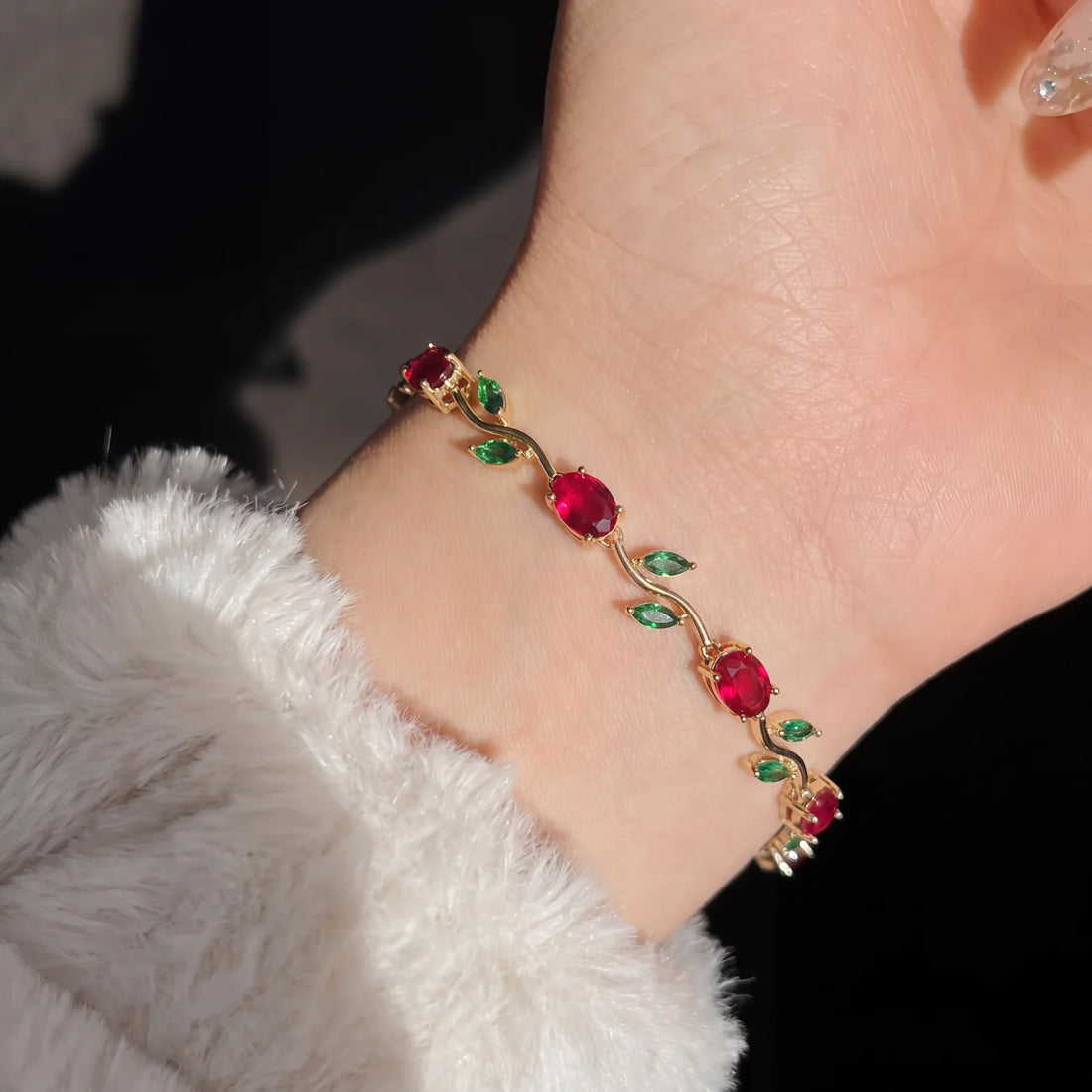Luminous Gold Plated Crystal Tulip Bracelet