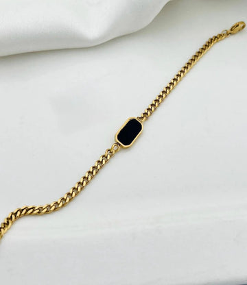 Black Square Charm Bracelet