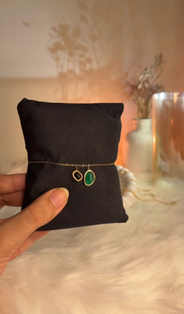 Irregular Green Emerald Bracelet