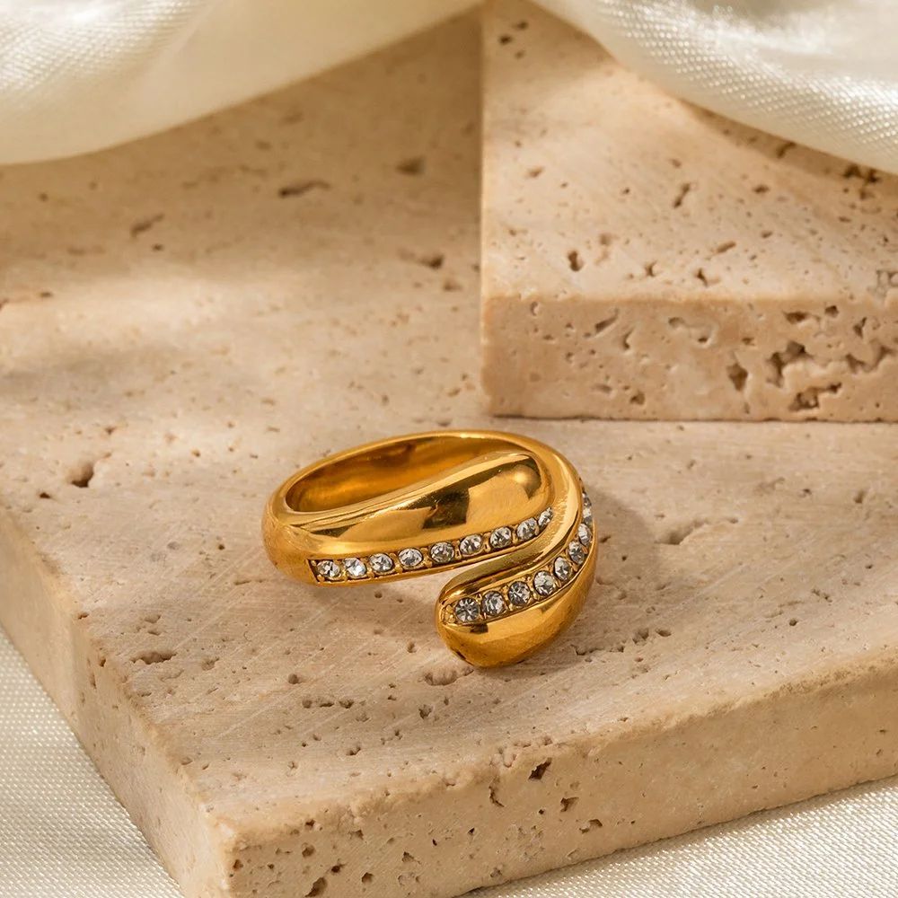 Luxury Zircon Adjustable Ring | Stainless Steel 316L