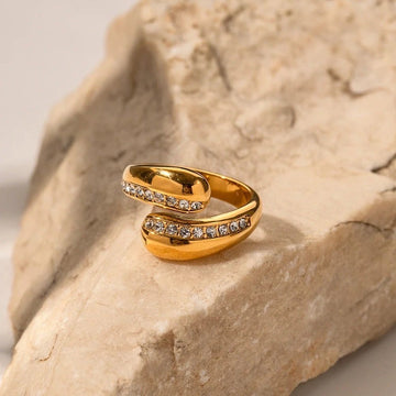 Luxury Zircon Adjustable Ring | Stainless Steel 316L