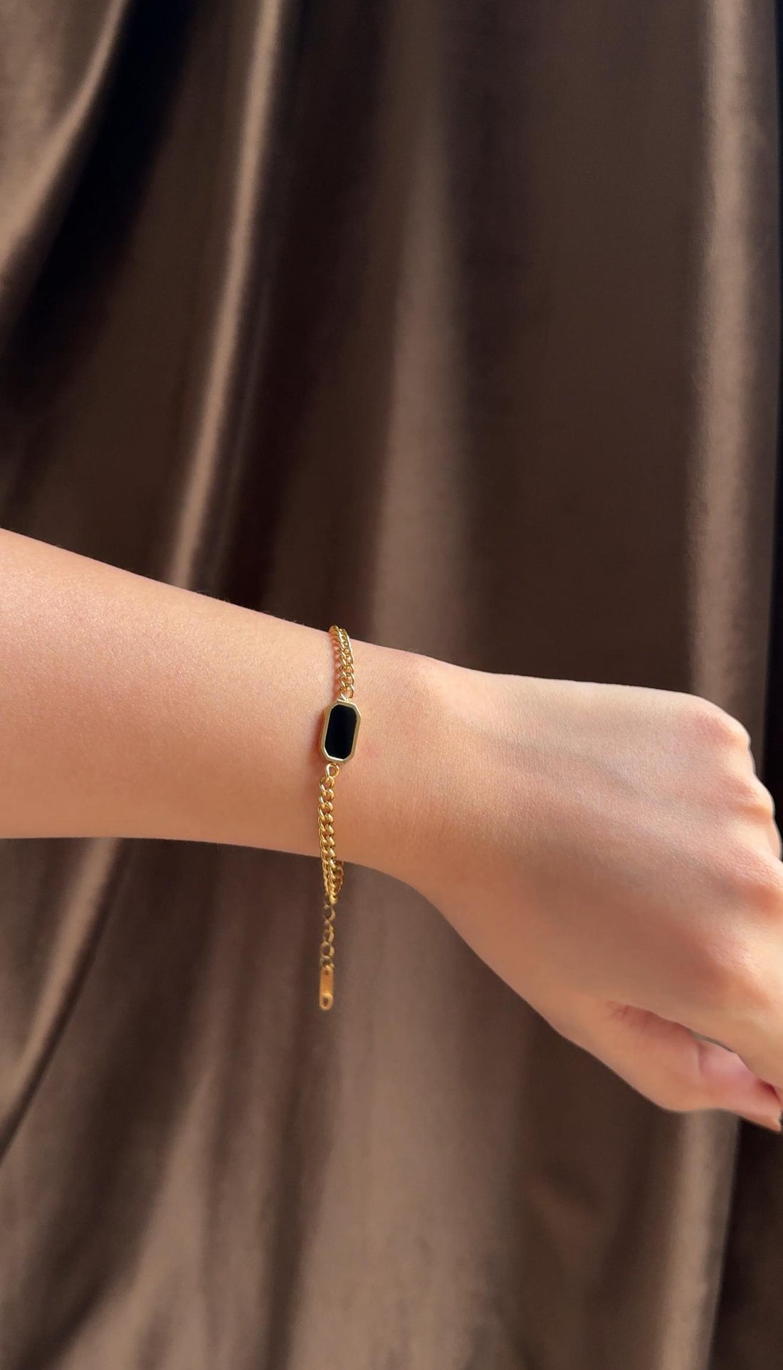 Black Square Charm Bracelet