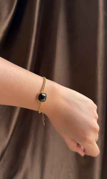 Black Cubic Stone Bracelet
