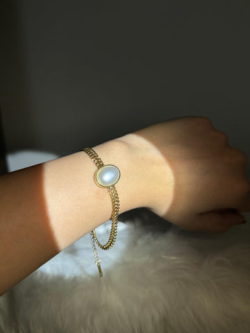 White Cubic Stone Bracelet